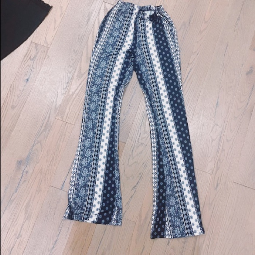 BLACK & WHITE PATTERN BELL BOTTOMS